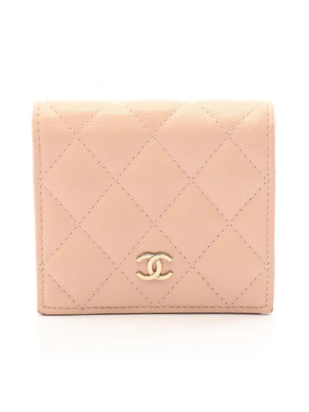 Chanel Bifold Wallet Quilted Classic Small Baby Pink Caviar Leather